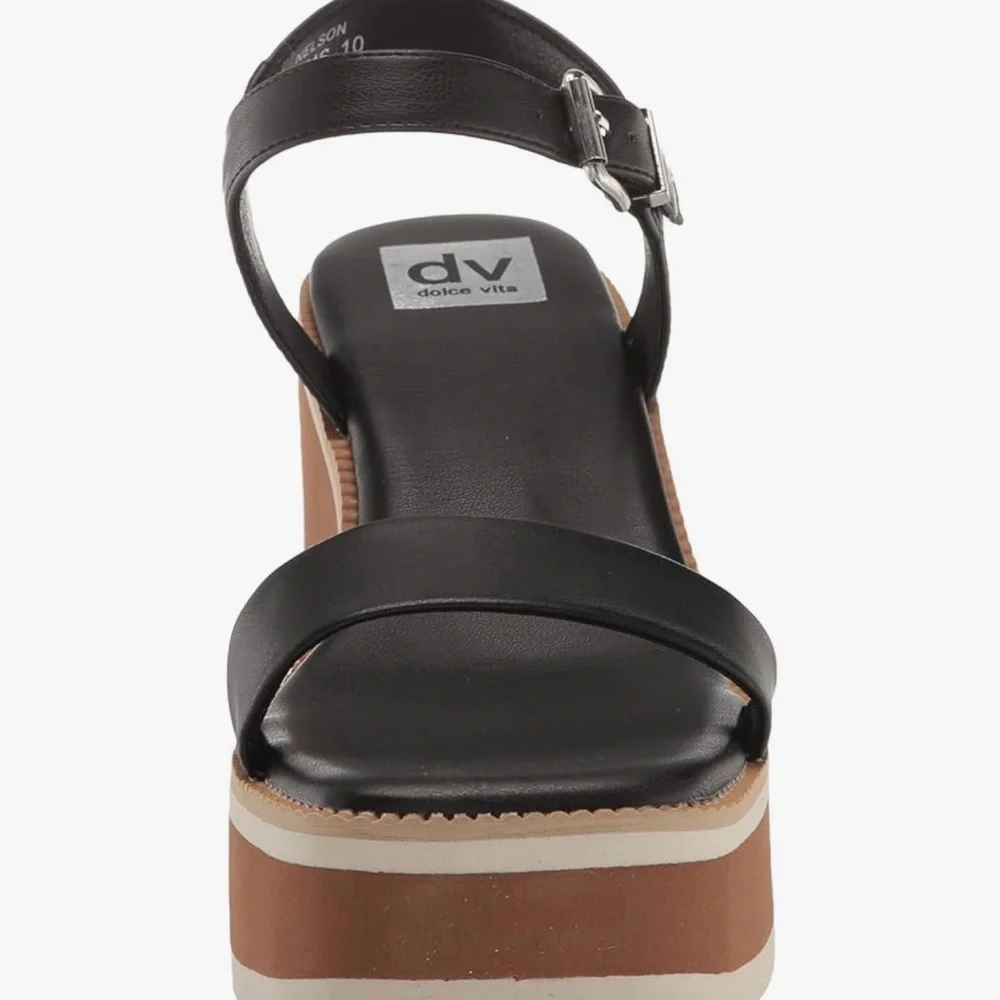 Dolce Vita Nelson Black and Brown Platform Sandals - Picture 2 of 11